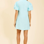 Elliana Mini Dress blue with lemons back view