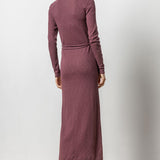 Belted Maxi Column Dress