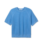 blue tee on white background 