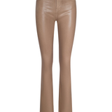 Beige leather pants on a white background