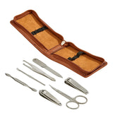 Leatherette Manicure Set, Caramel