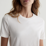 Classic white crewneck tee with a relaxed fit.