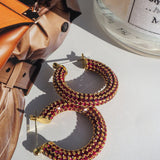 Pave Baby Amalfi Hoops - Ruby Red Gold