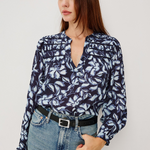 Rails Asta top featuring a blue floral print and relaxed fit