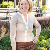 Contrast Cardigan Top