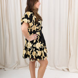 Floral Lace Waist Tie Dress