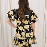 Floral Lace Waist Tie Dress