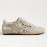 Beige sneaker with perforated design on a white background