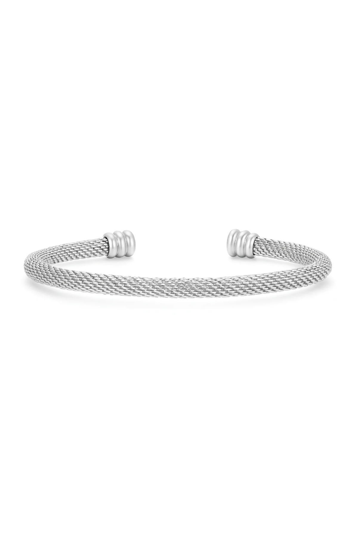 Silver bracelet on a white background