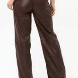 Wide Leg Vegan Leather Trousers