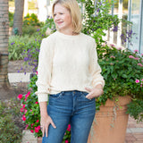 Cream Textured Sweater