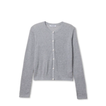 grey cardigan on white background 
