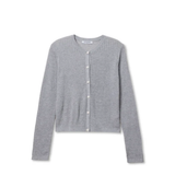 grey cardigan on white background 