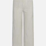 neutral stripe pants on white background 