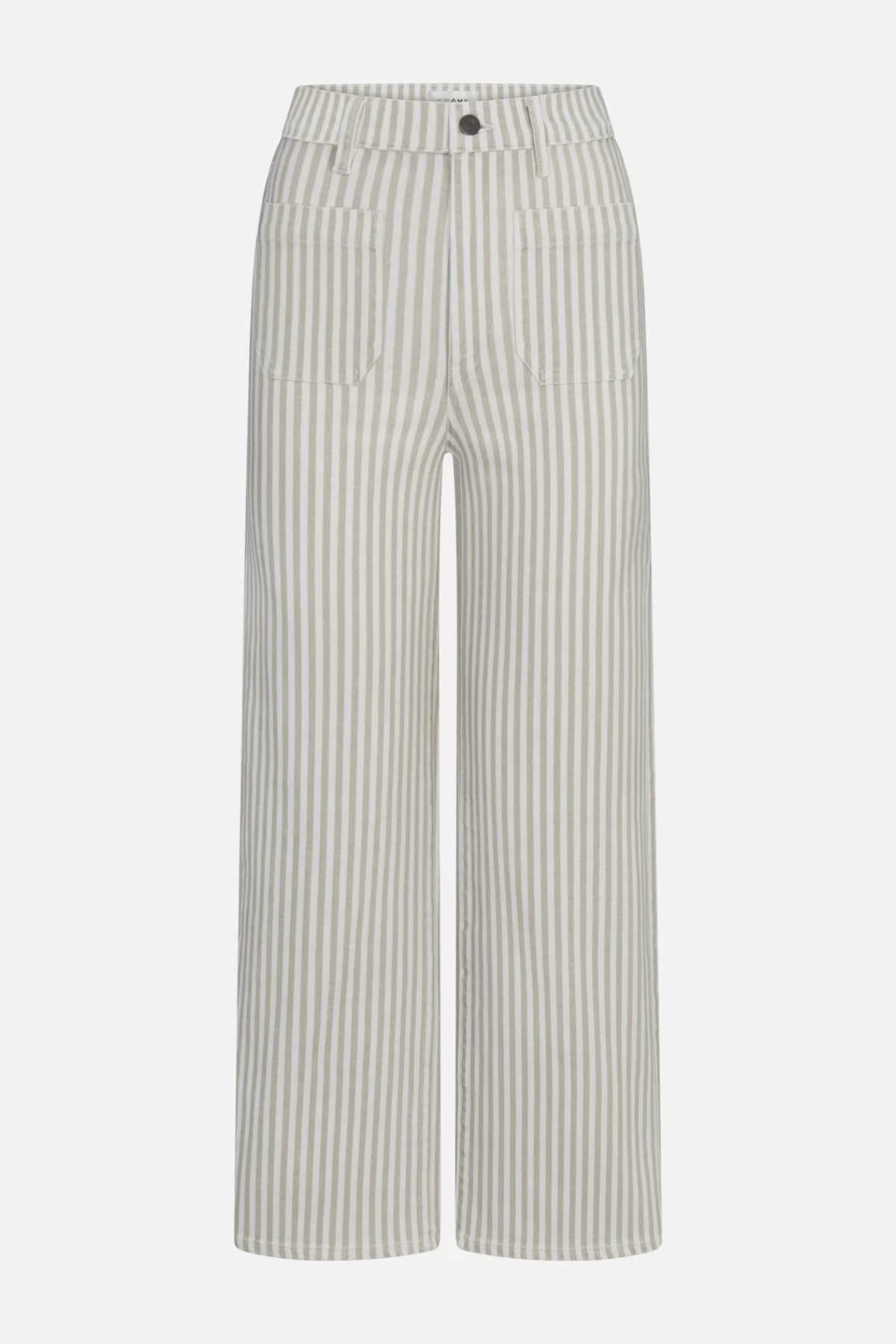 neutral stripe pants on white background 