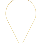 A delicate gold chain necklace with a small round bezel-set clear gemstone pendant, displayed on a clean white background.