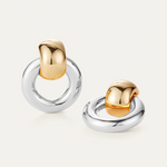 Statement gold knocker earrings with sculptural design