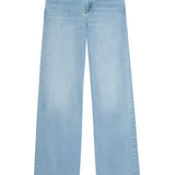 Light blue jeans on a white background