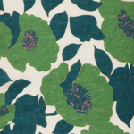 close up of green floral fabric 