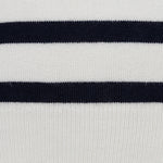 Close-up of a white fabric with black horizontal stripes