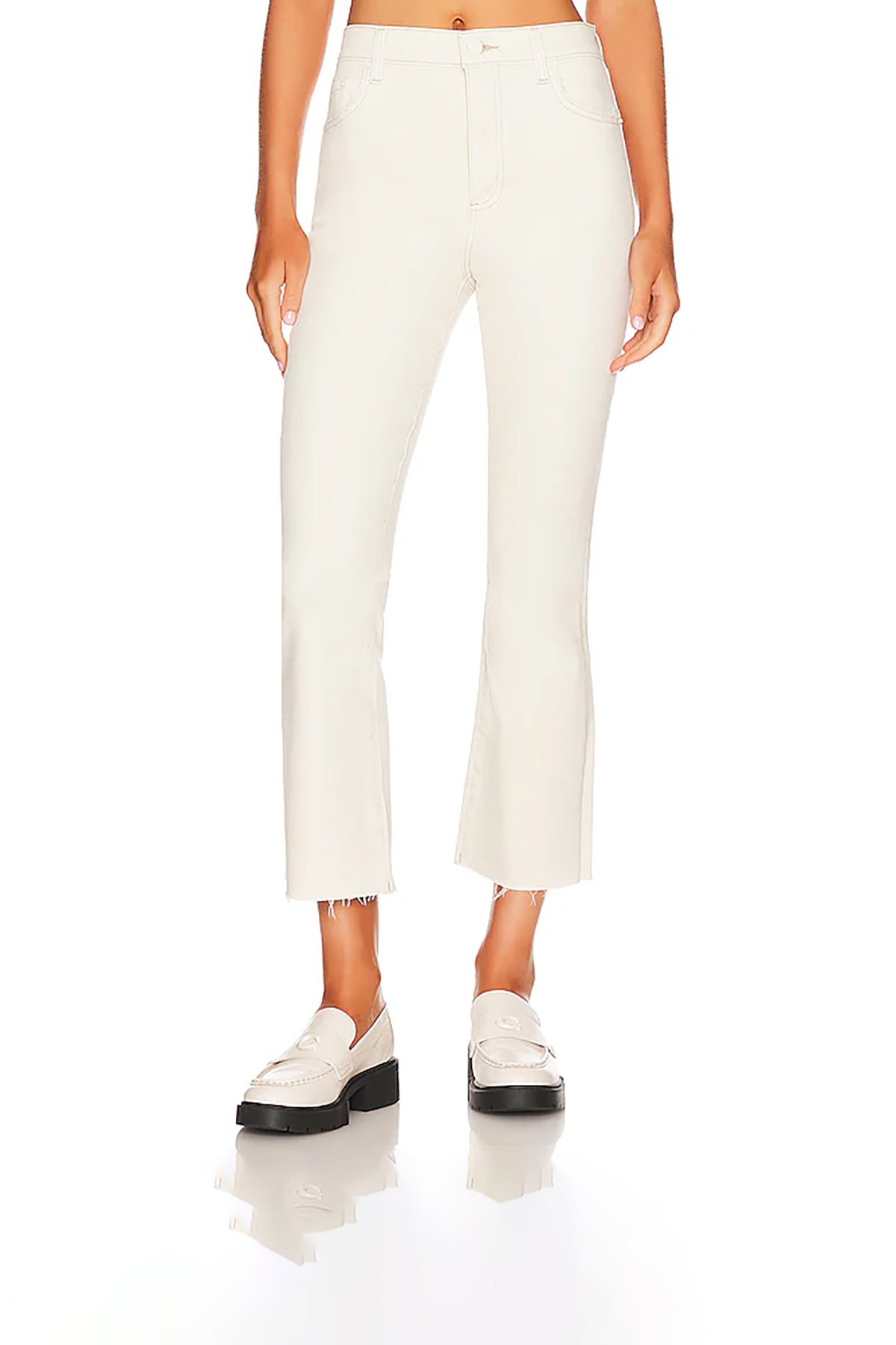 Tailored trousers with a straight-leg silhouette in a neutral tone