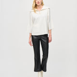 Leatherette Flared Pull-On Pants