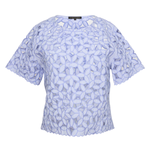 Light blue floral blouse on a white background