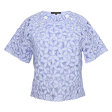 Light blue floral blouse on a white background