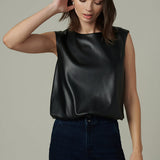 The Maeve Vegan Leather Sleeveless Top