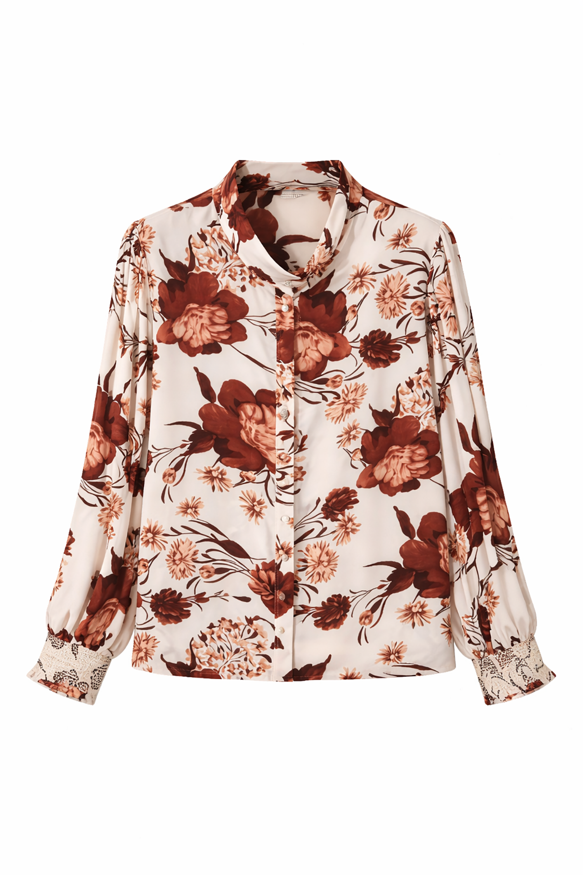 floral blouse on white background 