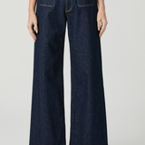 Women's Anessa wide-leg jeans in Amora wash featuring a 31-inch inseam and welt stitch-through pockets.