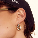 Two-Tone Chain Link Huggies