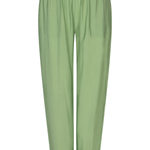 green jogger pants on white background 
