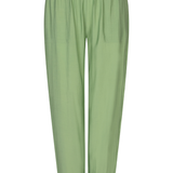 green jogger pants on white background 