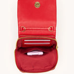 Red leather Hammitt VIP Mobile crossbody bag with brushed gold hardware