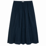 Navy blue skirt on a white background