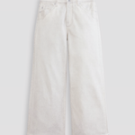 High-rise cropped wide-leg pants in a light neutral tone