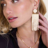 All the Movement Crystal Fringe 18k Gold Plated Earrings