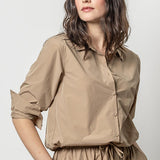 Nylon Drawstring Button Down