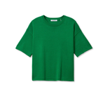 Green t-shirt on a light gray background