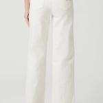 Person wearing white pants on a plain background