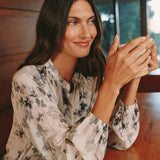 Long Sleeve Shirred Raglan Shirt