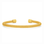 Gold bracelet on a white background