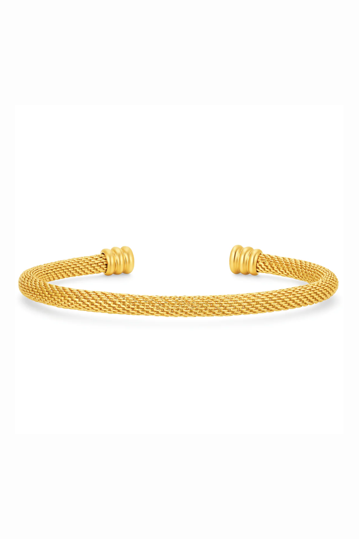 Gold bracelet on a white background