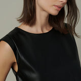 The Maeve Vegan Leather Sleeveless Top