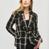 Plaid Bouclé Blazer With Pockets