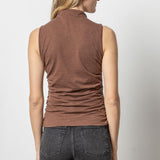 Shirred Mock Neck Tank