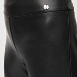 Leatherette Flared Pull-On Pants