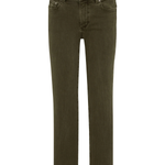 Dark green jeans on a white background