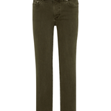 Dark green jeans on a white background